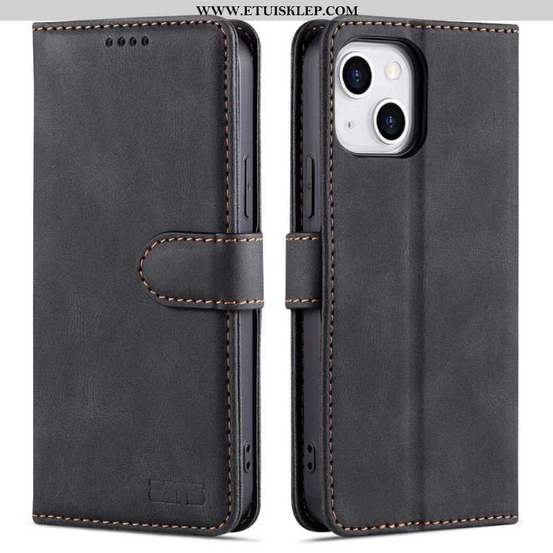 Etui Folio do iPhone 14 Plus Efekt Skóry Azns